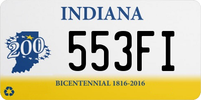 IN license plate 553FI