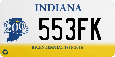 IN license plate 553FK