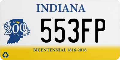 IN license plate 553FP