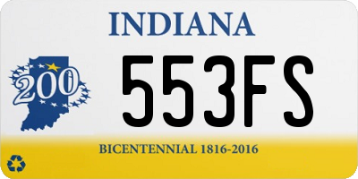 IN license plate 553FS