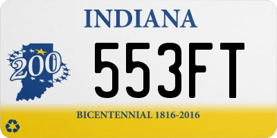 IN license plate 553FT