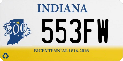 IN license plate 553FW