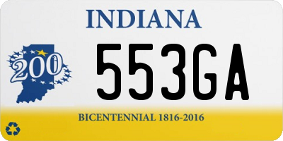 IN license plate 553GA