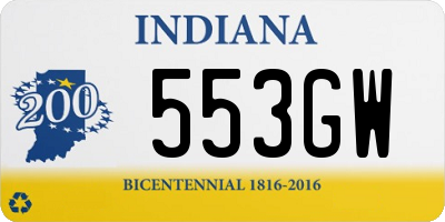 IN license plate 553GW