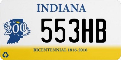 IN license plate 553HB