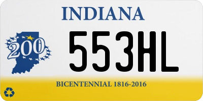 IN license plate 553HL