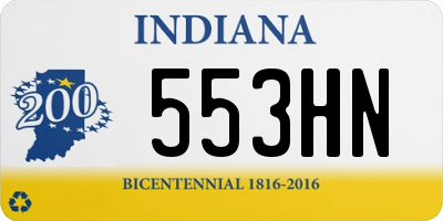 IN license plate 553HN