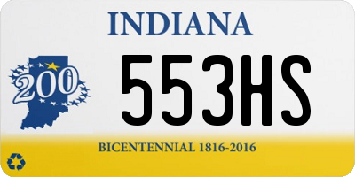 IN license plate 553HS