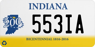 IN license plate 553IA