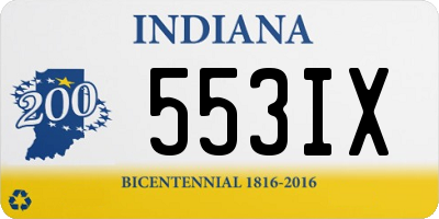 IN license plate 553IX