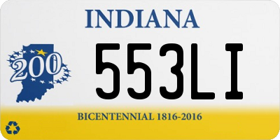 IN license plate 553LI