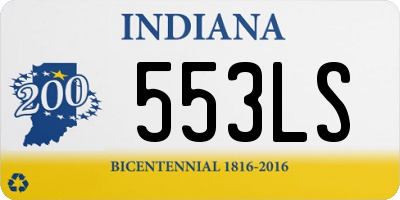 IN license plate 553LS