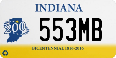 IN license plate 553MB