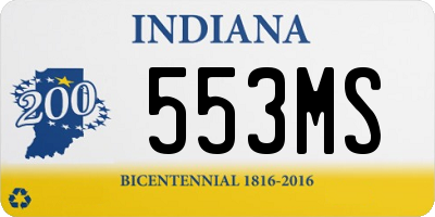 IN license plate 553MS
