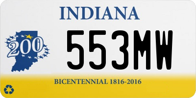 IN license plate 553MW