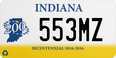 IN license plate 553MZ