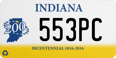 IN license plate 553PC