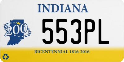 IN license plate 553PL