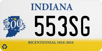 IN license plate 553SG