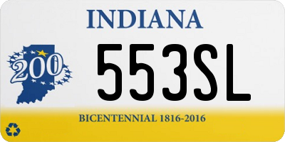 IN license plate 553SL