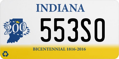 IN license plate 553SO