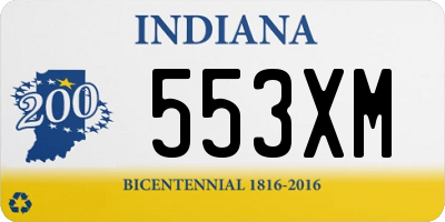 IN license plate 553XM