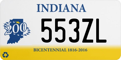 IN license plate 553ZL