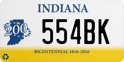 IN license plate 554BK