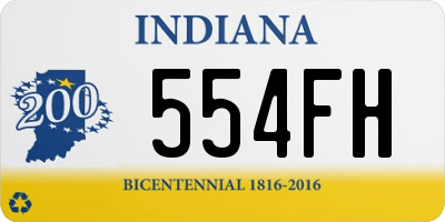 IN license plate 554FH