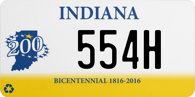 IN license plate 554H