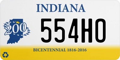 IN license plate 554HO
