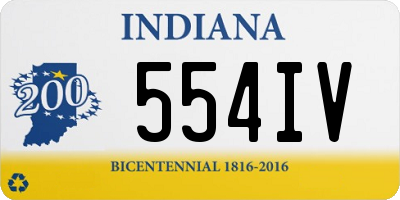 IN license plate 554IV