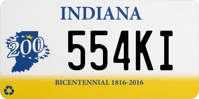 IN license plate 554KI