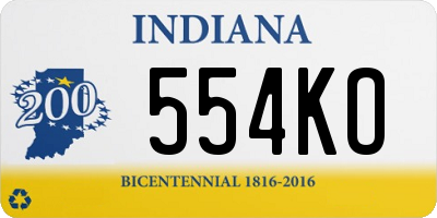 IN license plate 554KO