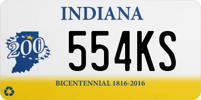 IN license plate 554KS