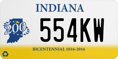 IN license plate 554KW