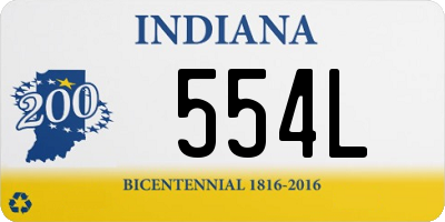 IN license plate 554L