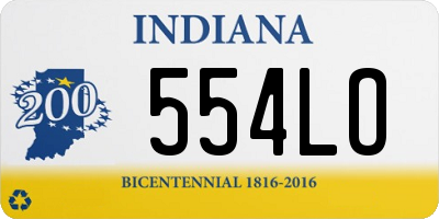 IN license plate 554LO