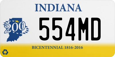 IN license plate 554MD