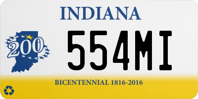 IN license plate 554MI