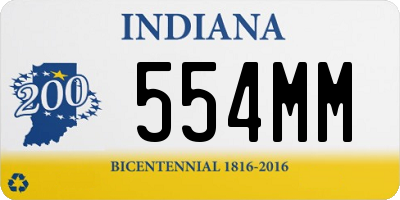 IN license plate 554MM