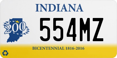 IN license plate 554MZ