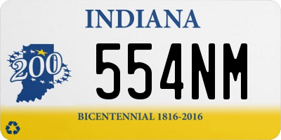 IN license plate 554NM