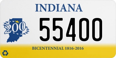 IN license plate 554OO