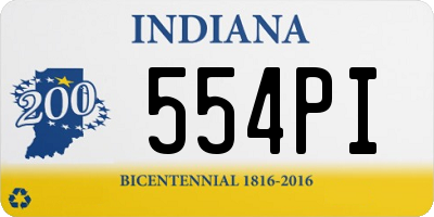 IN license plate 554PI