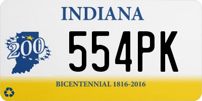 IN license plate 554PK