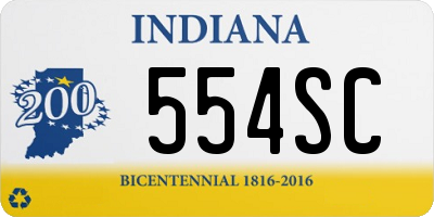 IN license plate 554SC