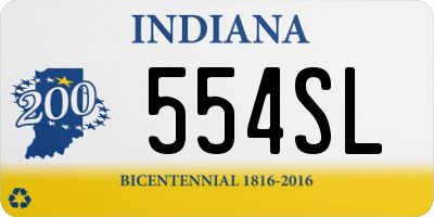 IN license plate 554SL