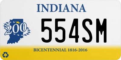 IN license plate 554SM