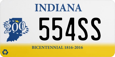 IN license plate 554SS